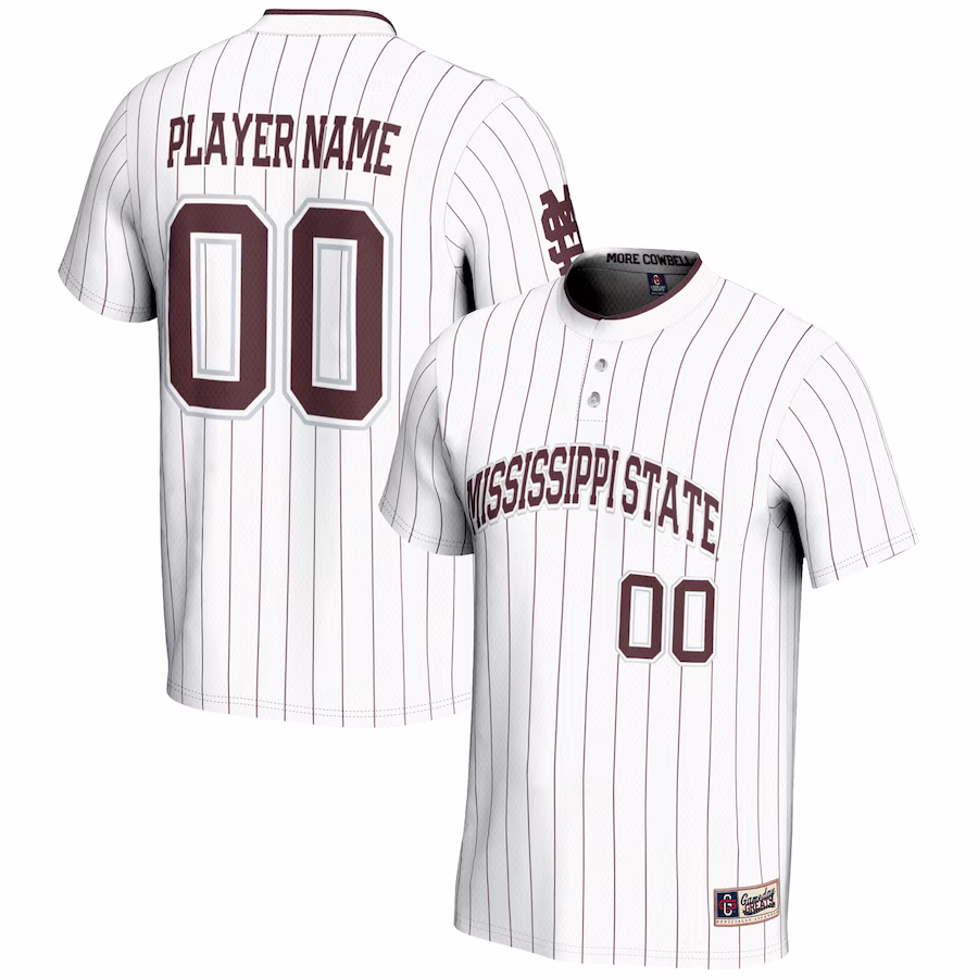 Mississippi State Bulldogs GameDay Greats Unisex  NIL Pick-A-Player Lightweight Softball Jersey - White - Jersey