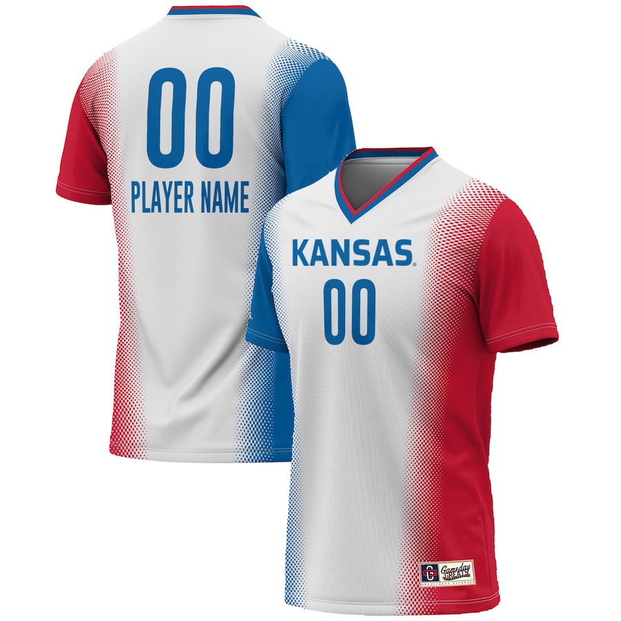 Kansas Jayhawks GameDay Greats Unisex NIL Pick-A-Player Lightweight Women's Soccer Jersey - White - Jersey