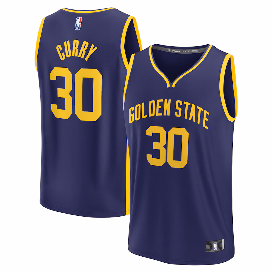 Men's Golden State Warriors Stephen Curry Fanatics Navy Fast Break Replica Player Jersey - Statement Edition - Jersey