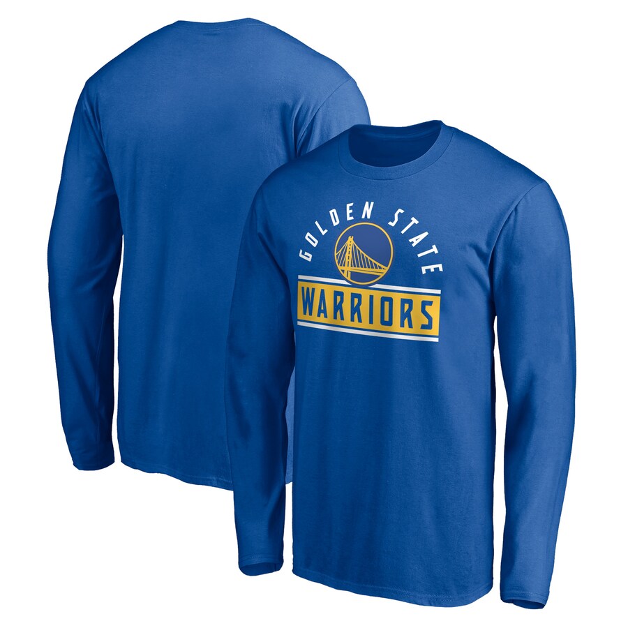 Men's Golden State Warriors Royal Team Arch Knockout Long Sleeve T-Shirt - Jersey