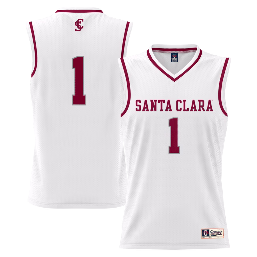 #1 Santa Clara Broncos GameDay Greats Youth Lightweight Basketball Jersey - White - Jersey