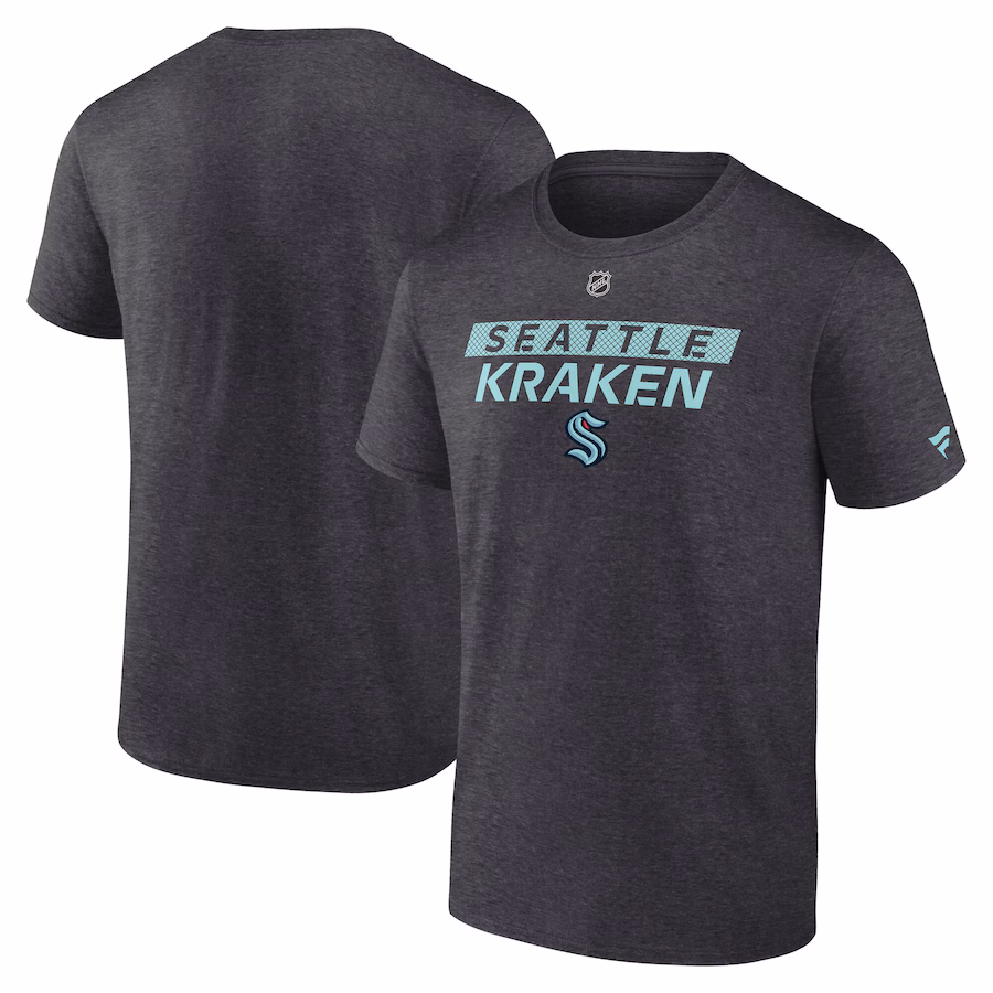 Men's Seattle Kraken Fanatics Heather Charcoal Authentic Pro Core Primary T-Shirt - Jersey