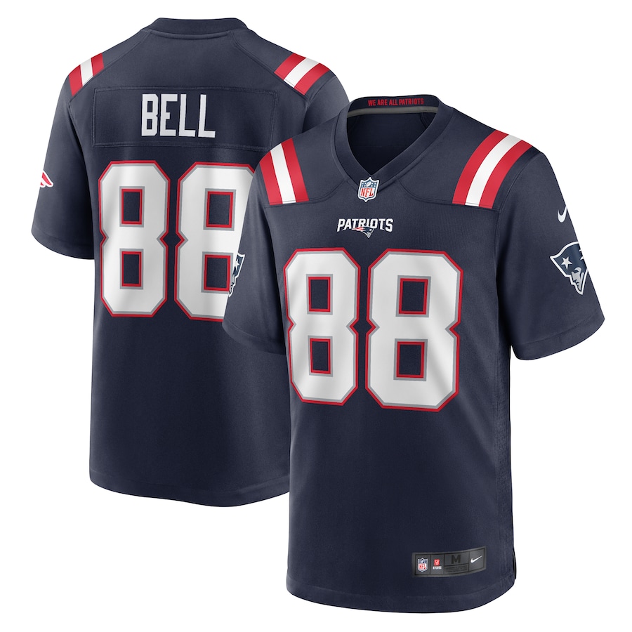Men's New England Patriots Jaheim Bell Nike Navy Game Jersey - Jersey
