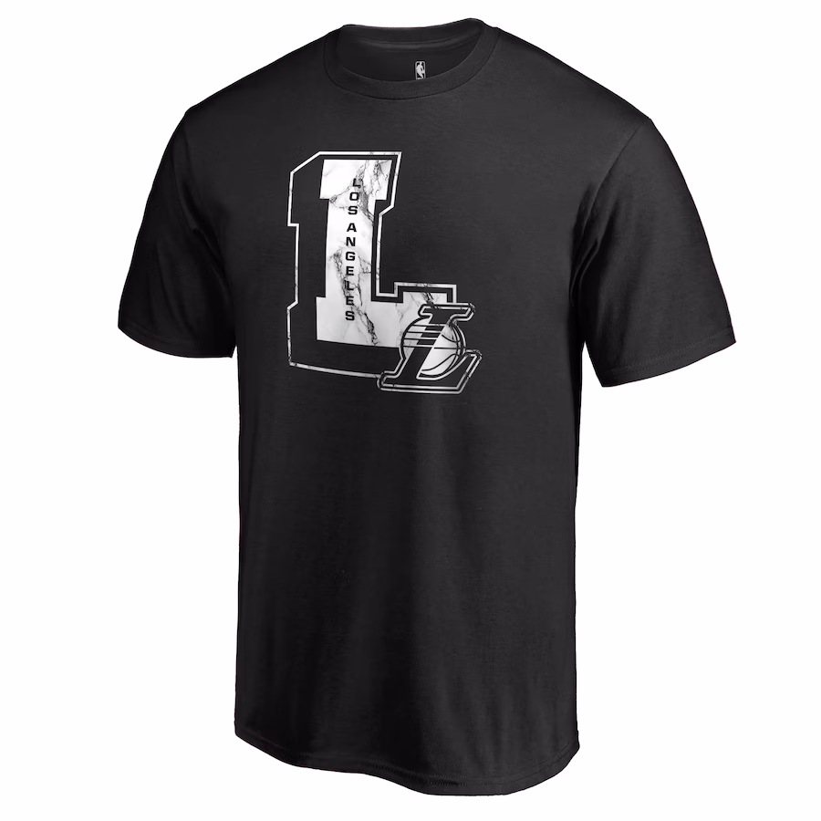 Men's Los Angeles Lakers Black Letterman T-Shirt - Jersey
