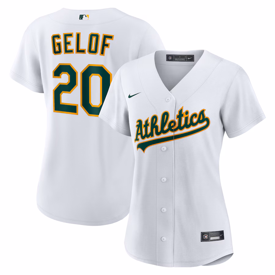 Women's Athletics Zack Gelof Nike White Home Replica Player Jersey - Jersey