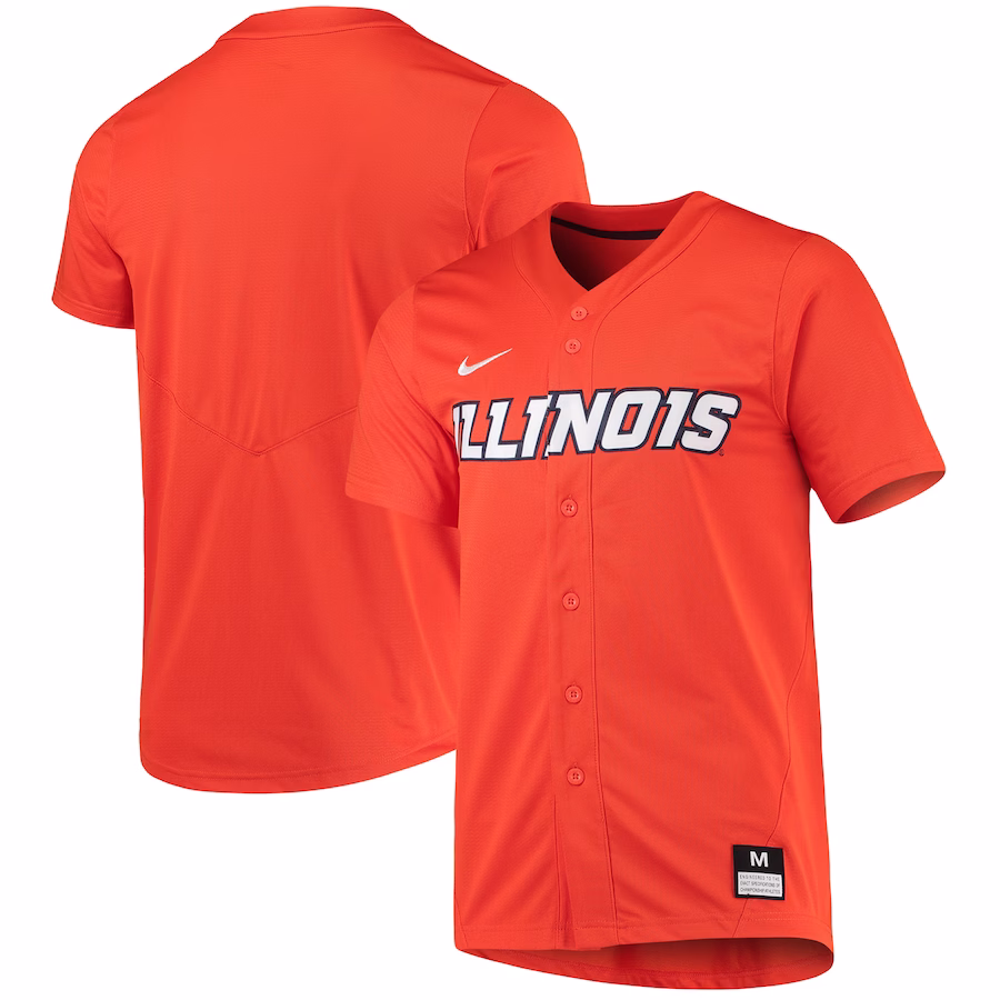 Illinois Fighting Illini Nike Replica Baseball Jersey - Orange - Jersey