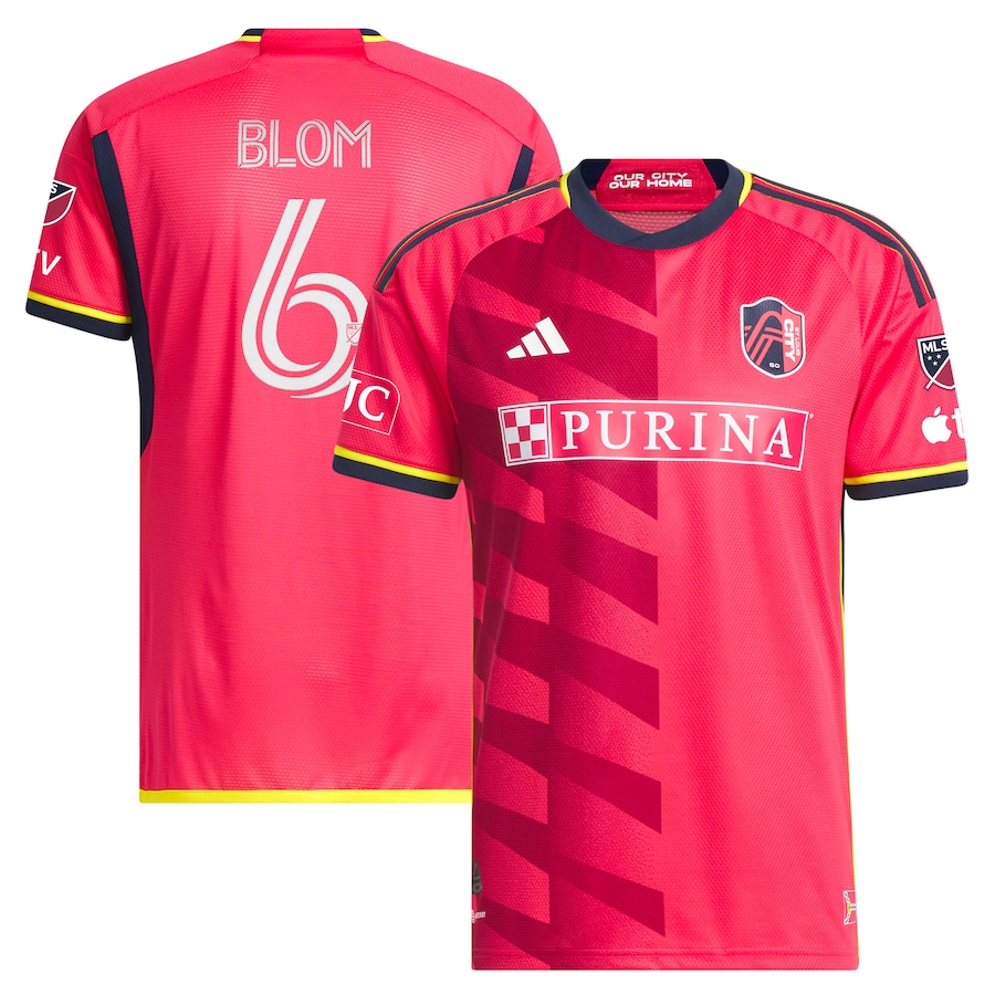 Men's St. Louis City SC Njabulo Blom adidas Red 2023 The Spirit Kit Authentic Jersey - Jersey