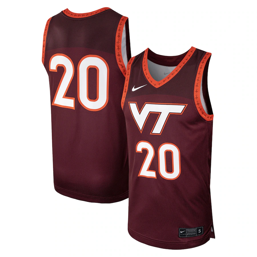 #20 Virginia Tech Hokies Nike Replica Basketball Jersey - Maroon - Jersey