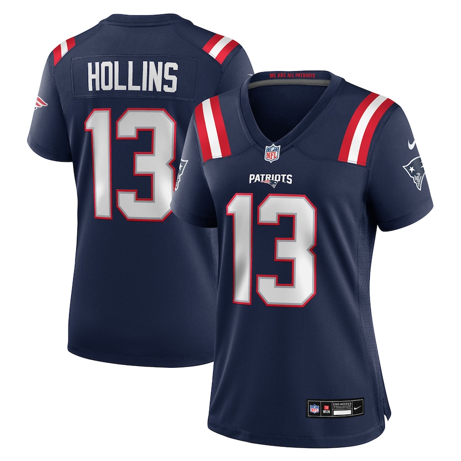 Women's New England Patriots Mack Hollins Nike Navy Team Game Jersey - Jersey