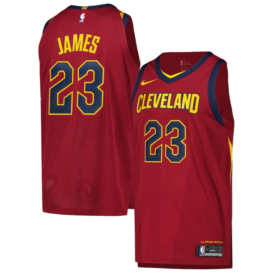 Men's Cleveland Cavaliers LeBron James Nike Wine Authentic Player Jersey - Icon Edition - Jersey