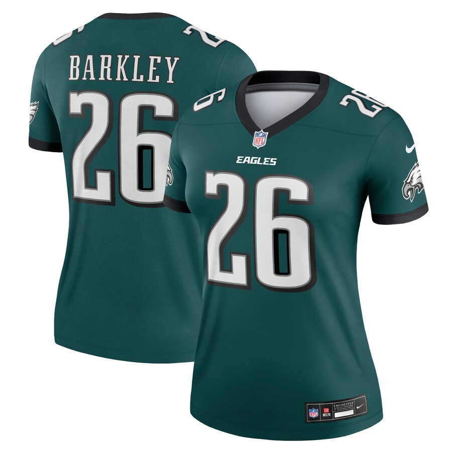 Women's Philadelphia Eagles Saquon Barkley Nike Midnight Green Legend Player Performance Top - Jersey