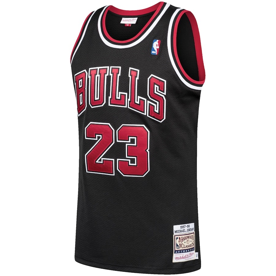 Men's Chicago Bulls Michael Jordan Mitchell & Ness Black 1997/98 Hardwood Classics Authentic Jersey - Jersey