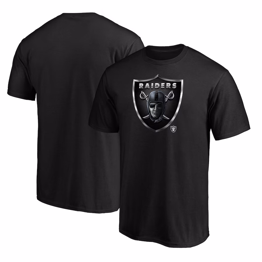 Men's Las Vegas Raiders Black Midnight Mascot Logo T-Shirt - Jersey