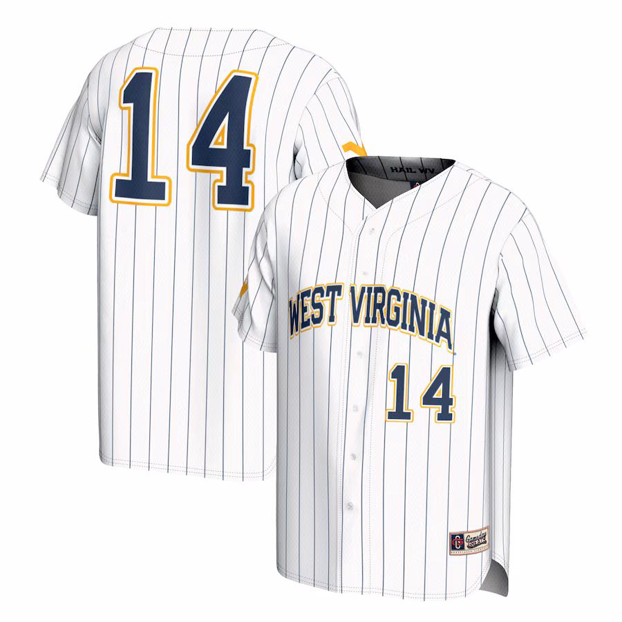 Youth GameDay Greats #14 White West Virginia Mountaineers Lightweight Baseball Fashion Jersey - Jersey