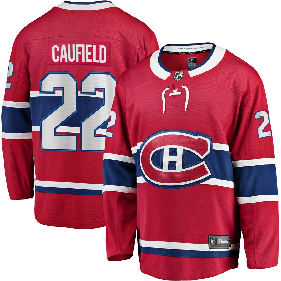 Men's Montreal Canadiens Cole Caufield Fanatics Branded Red 2017/18 Home Breakaway Replica Jersey - Jersey