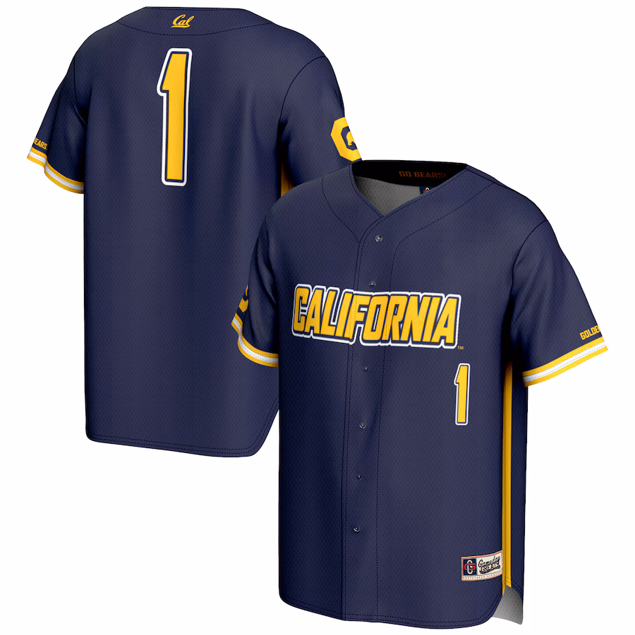 Men's GameDay Greats #1 Navy Cal Bears Lightweight Baseball Jersey - Jersey