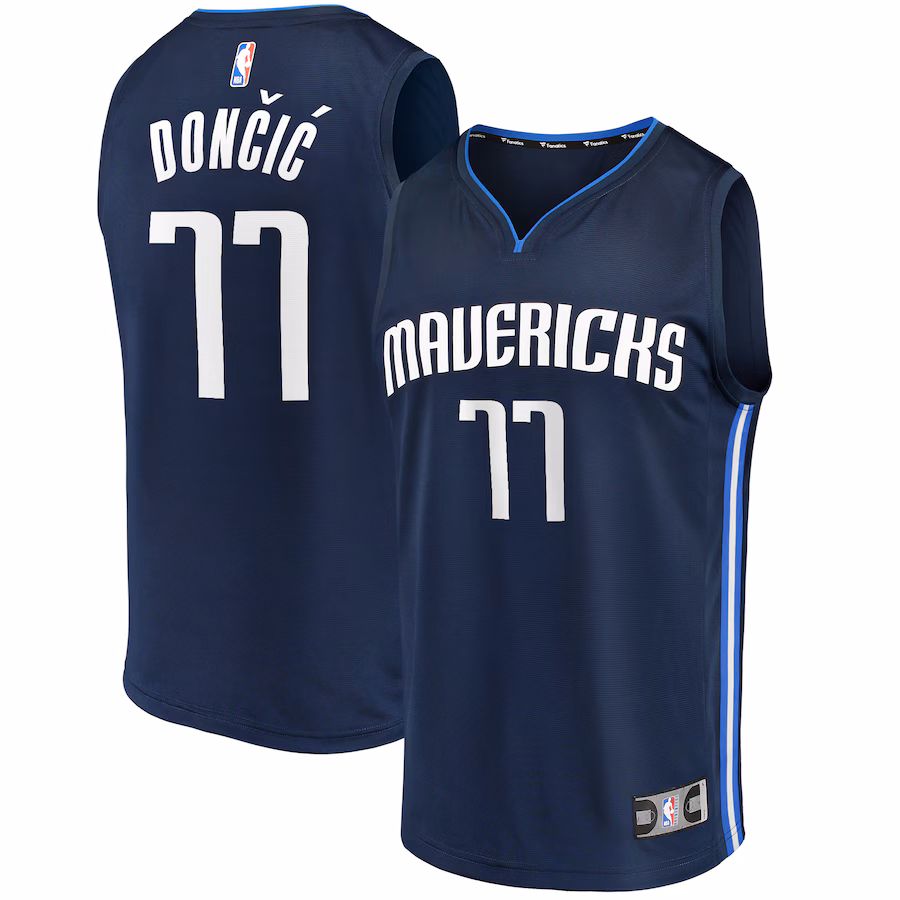 Men's Dallas Mavericks Luka Doncic Fanatics Navy Fast Break Team Replica Jersey - Statement Edition - Jersey