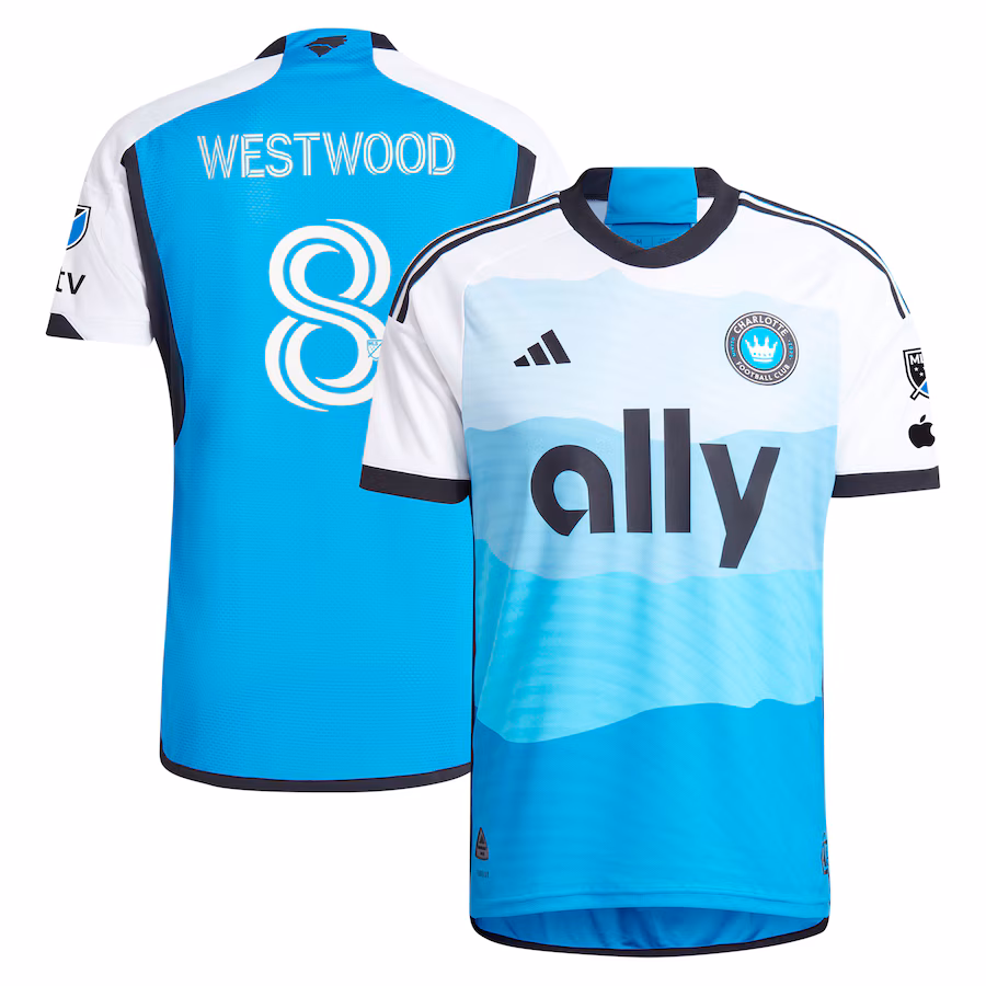 Men's Charlotte FC Ashley Westwood adidas Blue 2024 The Carolina Kit: Explore Authentic Player Jersey - Jersey