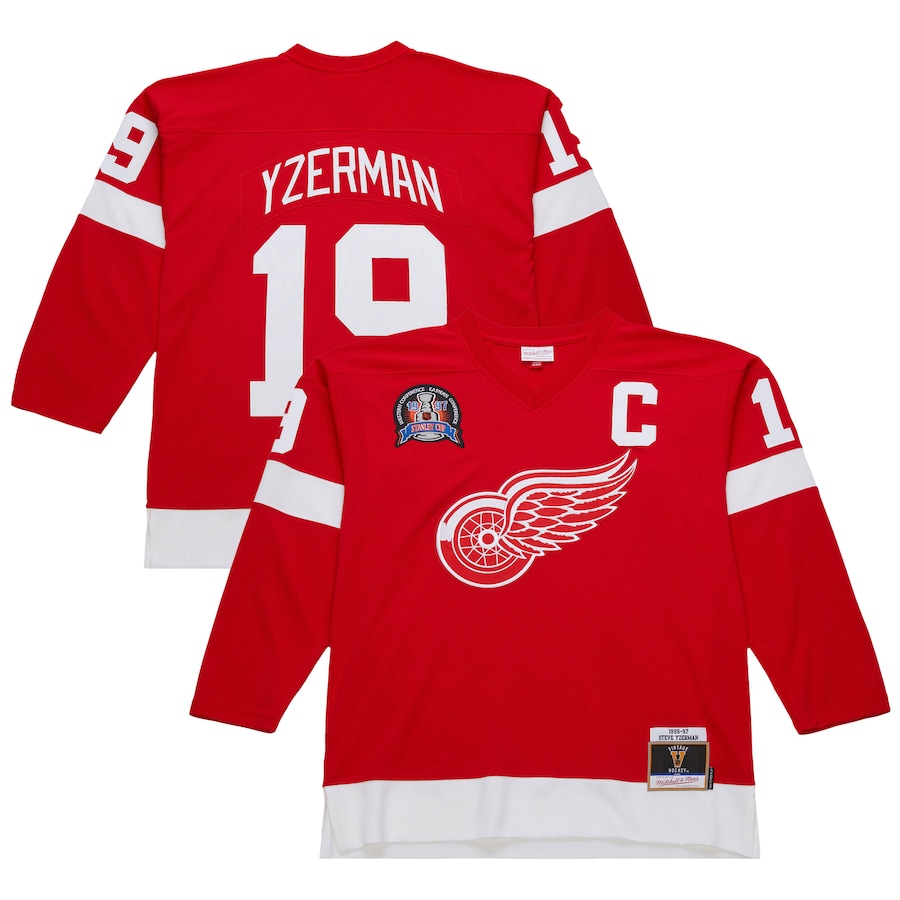 Men's Detroit Red Wings Steve Yzerman Scarlet 1996-97 Power Play Jersey - Jersey