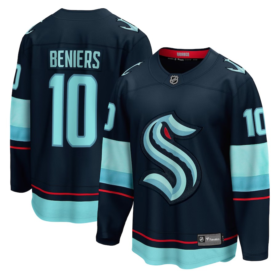 Men's Seattle Kraken Matty Beniers Fanatics Deep Sea Blue Premier Breakaway Player Jersey - Jersey