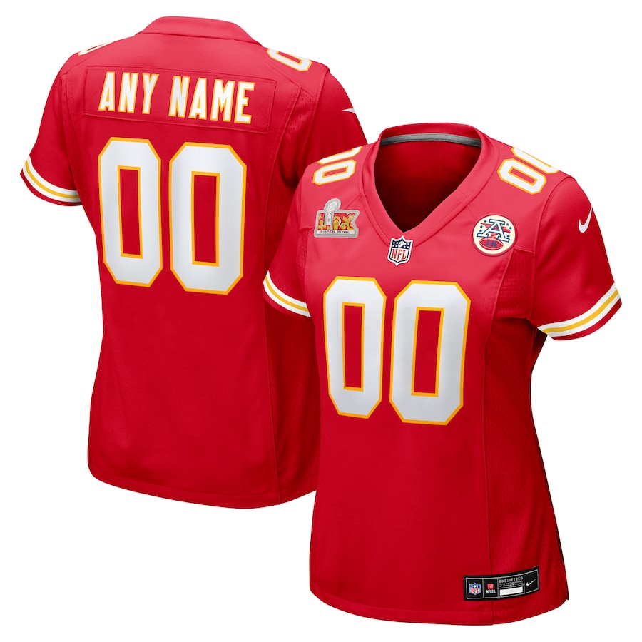 Women's Kansas City Chiefs Nike Red Super Bowl LIX Custom Game Jersey - Jersey