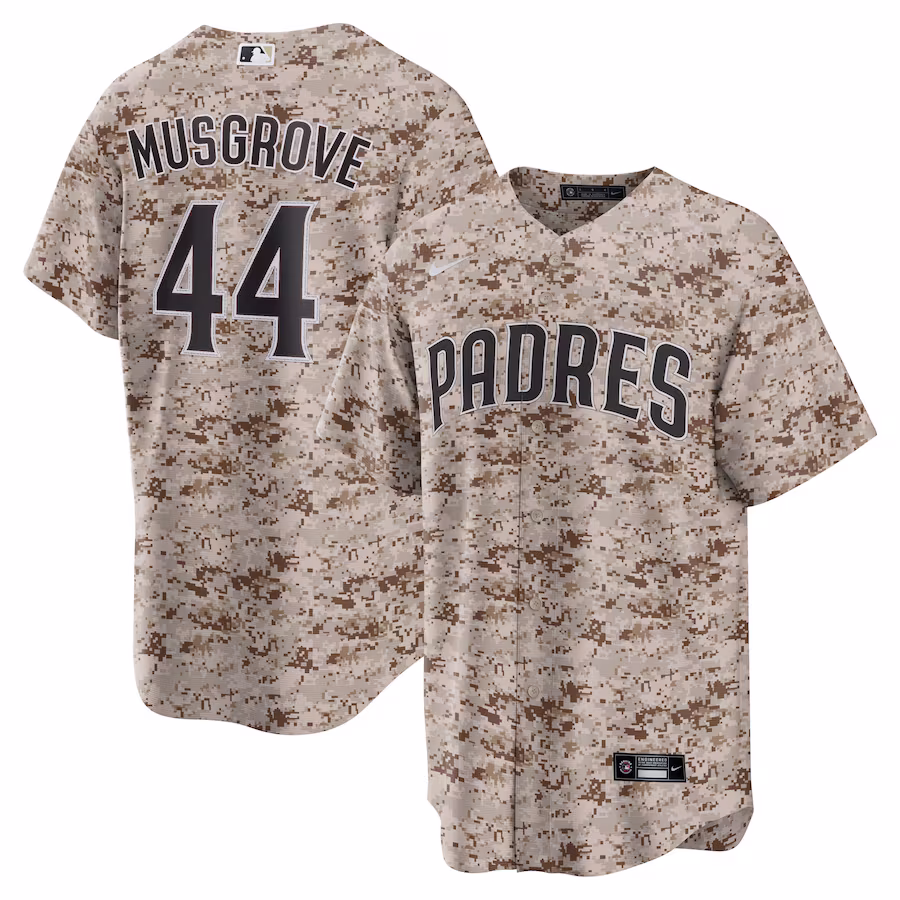 Men's San Diego Padres Joe Musgrove Nike Camo USMC Alternate Replica Player Jersey - Jersey