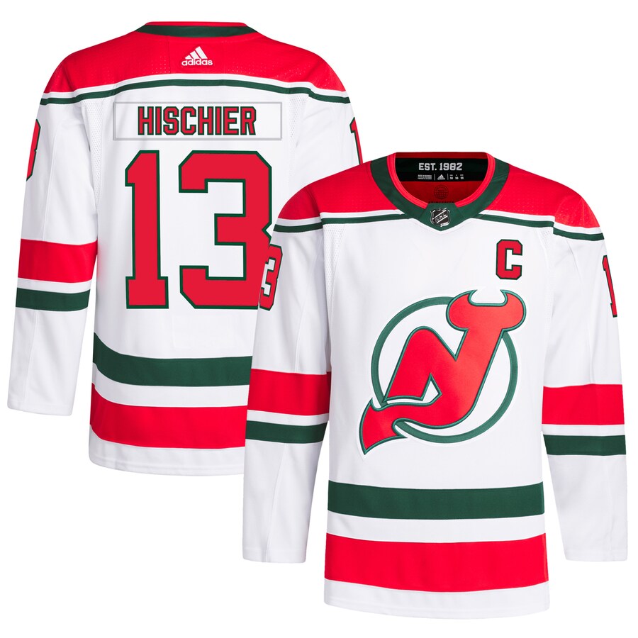 Men's New Jersey Devils Nico Hischier adidas White  Primegreen Authentic Pro Player Jersey - Jersey