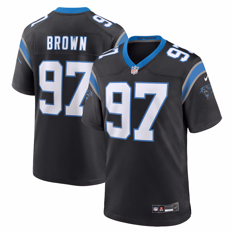 Men's Carolina Panthers Bobby Brown Nike Black Team Game Jersey - Jersey