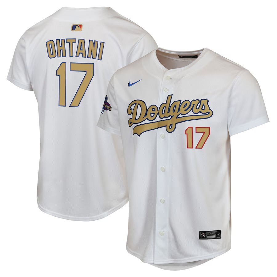 Youth Los Angeles Dodgers Shohei Ohtani Nike White 2025 Gold Collection Limited Jersey - Jersey