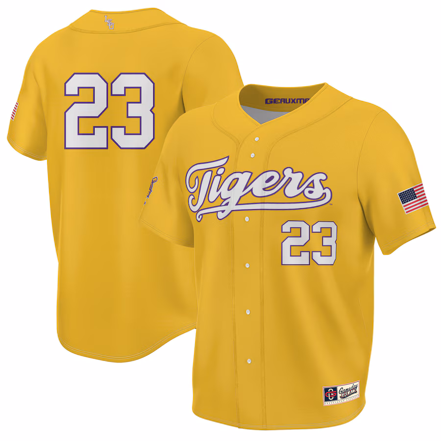 Unisex GameDay Greats #23 Gold LSU Tigers 2023 NCAA Men's Baseball College World Series Champions Lightweight Jersey - Jersey
