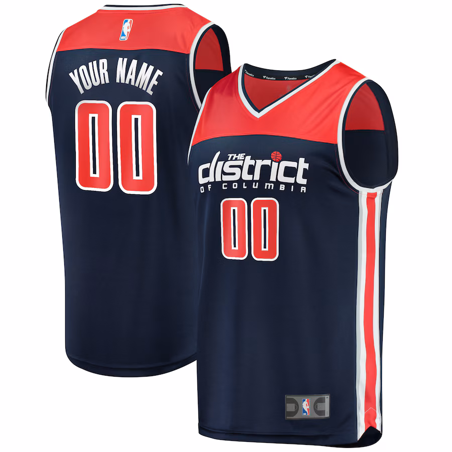 Men's Washington Wizards Fanatics Navy Fast Break Replica Custom Jersey - Statement Edition - Jersey
