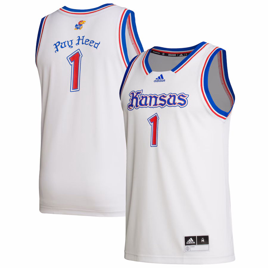 Men's adidas #1 White Kansas Jayhawks Alternate Swingman Jersey - Jersey