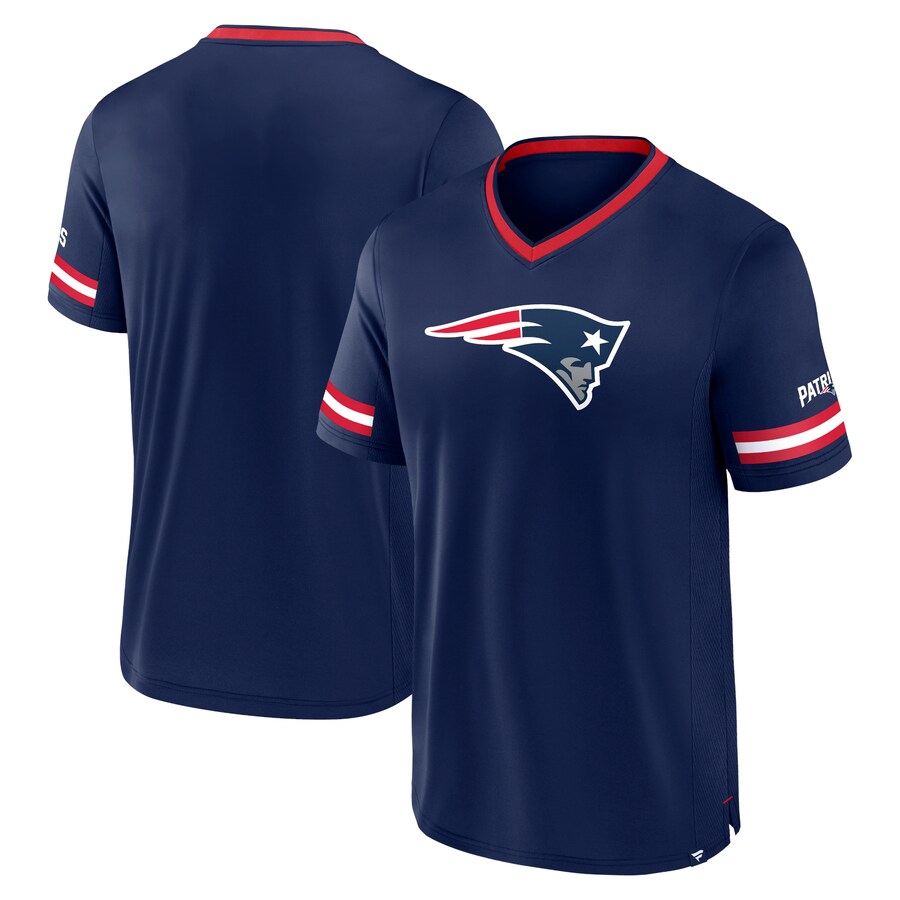 Men's New England Patriots Fanatics Navy Stripe Stacking T-Shirt - Jersey