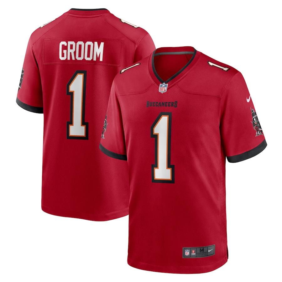 Men's Tampa Bay Buccaneers Number 1 Groom Nike Red Game Jersey - Jersey