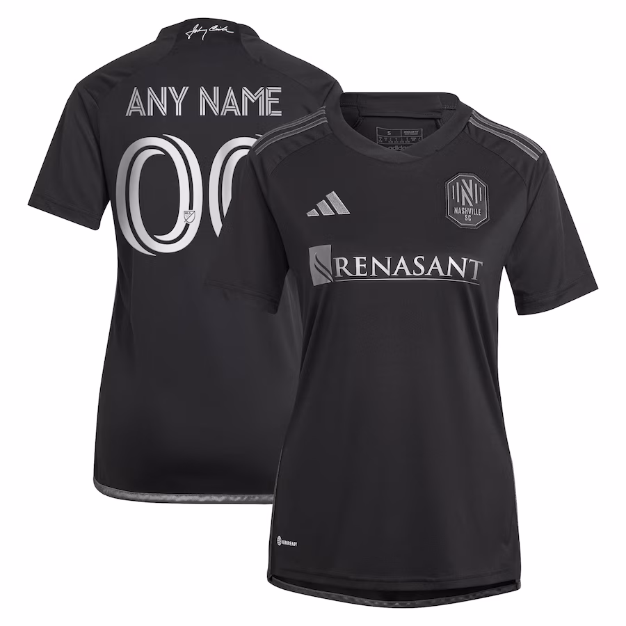 Women's Nashville SC adidas Black 2023 Man In Black Kit Replica Custom Jersey - Jersey