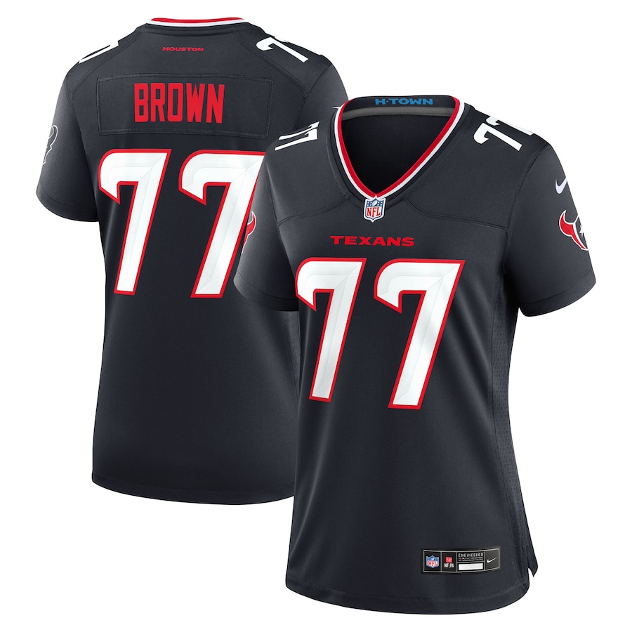 Women's Houston Texans Trenton Brown Nike Navy Team Game Jersey - Jersey