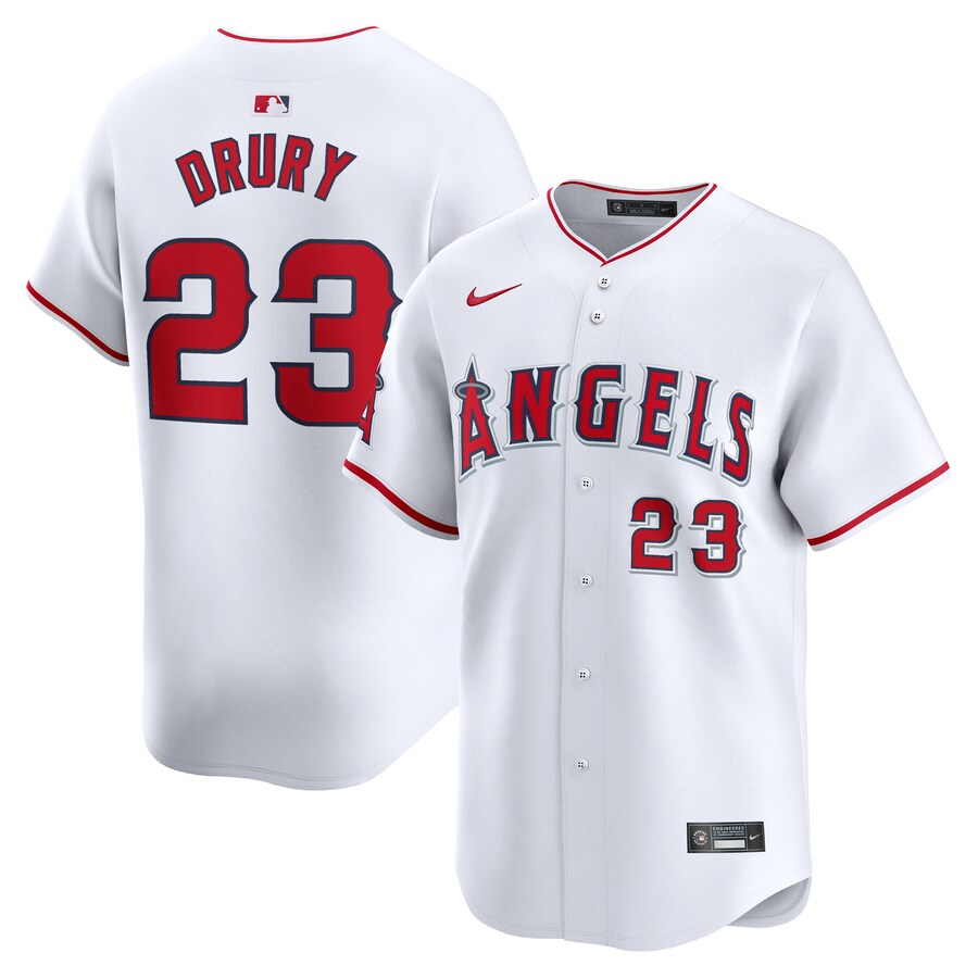 Men's Los Angeles Angels Brandon Drury Nike White Home Limited Player Jersey - Jersey