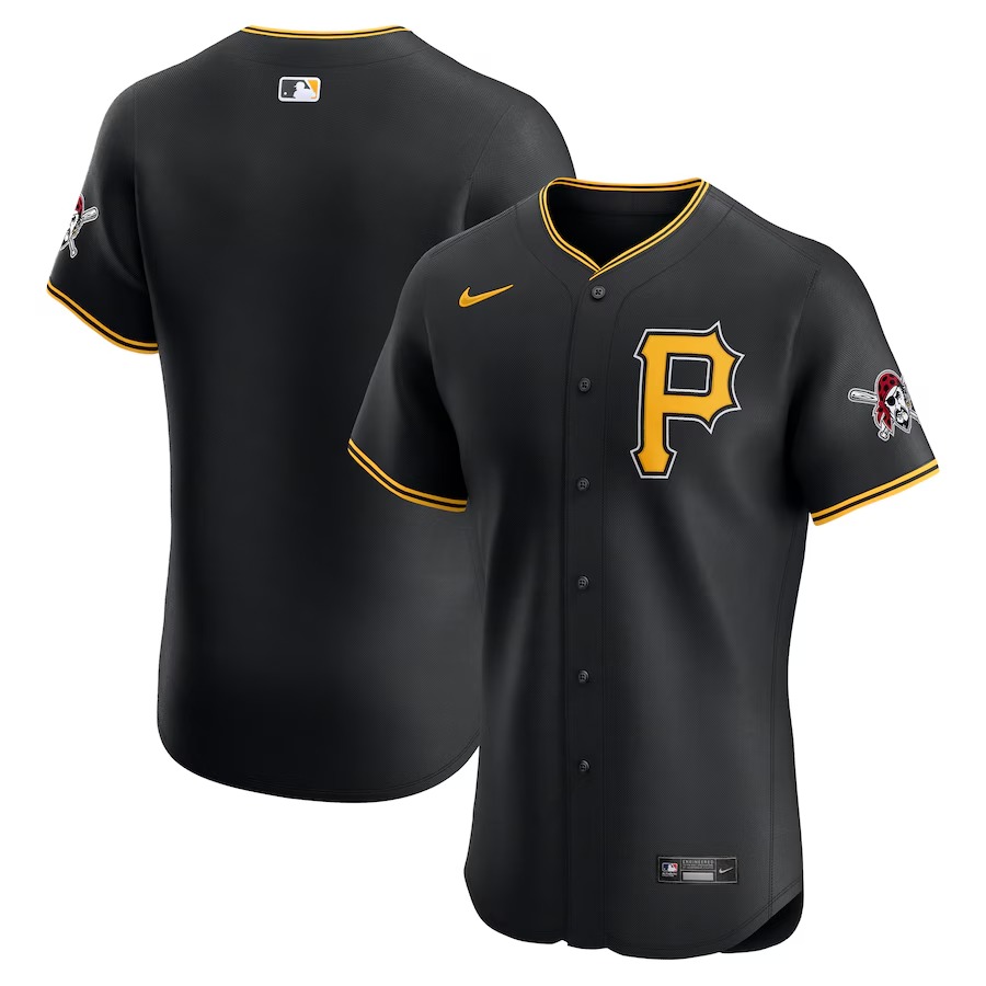 Men's Pittsburgh Pirates Nike Black Alternate Vapor Premier Elite Patch Jersey - Jersey