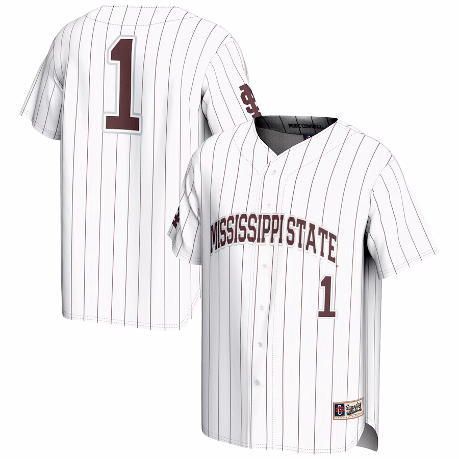 Youth GameDay Greats #1 White Mississippi State Bulldogs Lightweight Baseball Jersey - Jersey