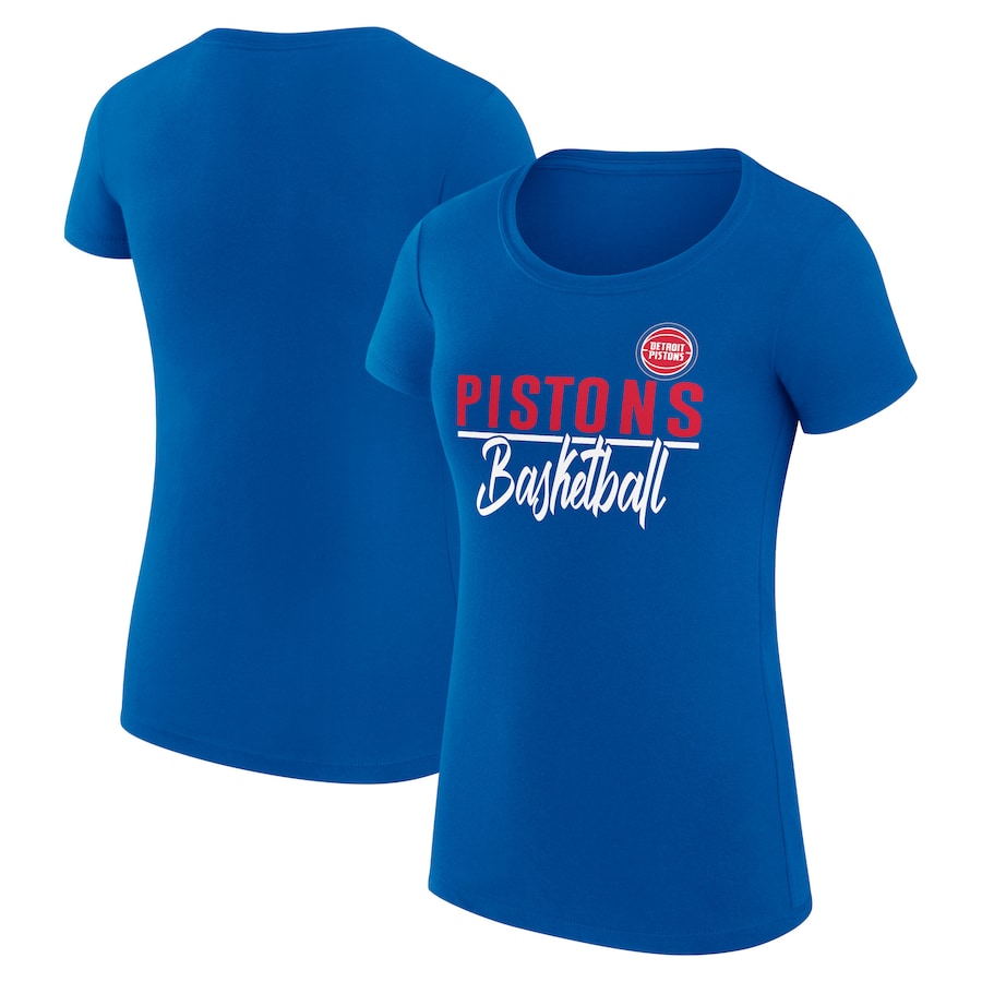 Women's Detroit Pistons G-III 4Her by Carl Banks Blue Team Sport Fitted V-Neck T-Shirt - Jersey