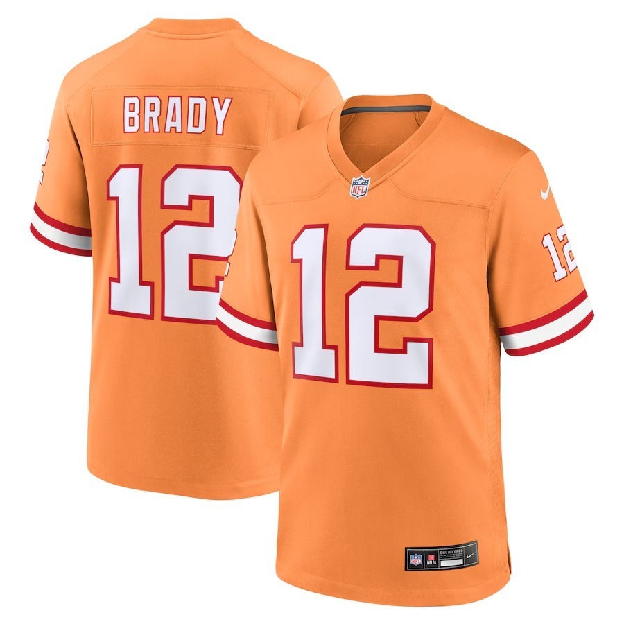 Men's Tampa Bay Buccaneers Tom Brady Nike Orange Throwback Game Jersey - Jersey
