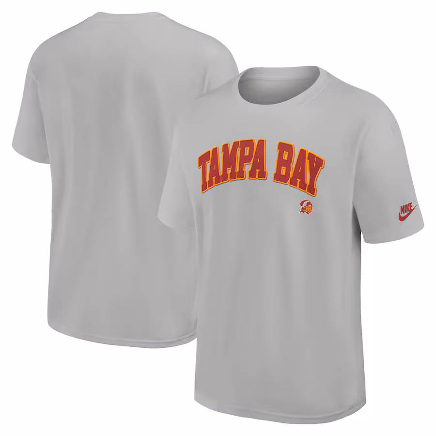 Men's Tampa Bay Buccaneers  Nike Silver Rewind Max90 Statement T-Shirt - Jersey