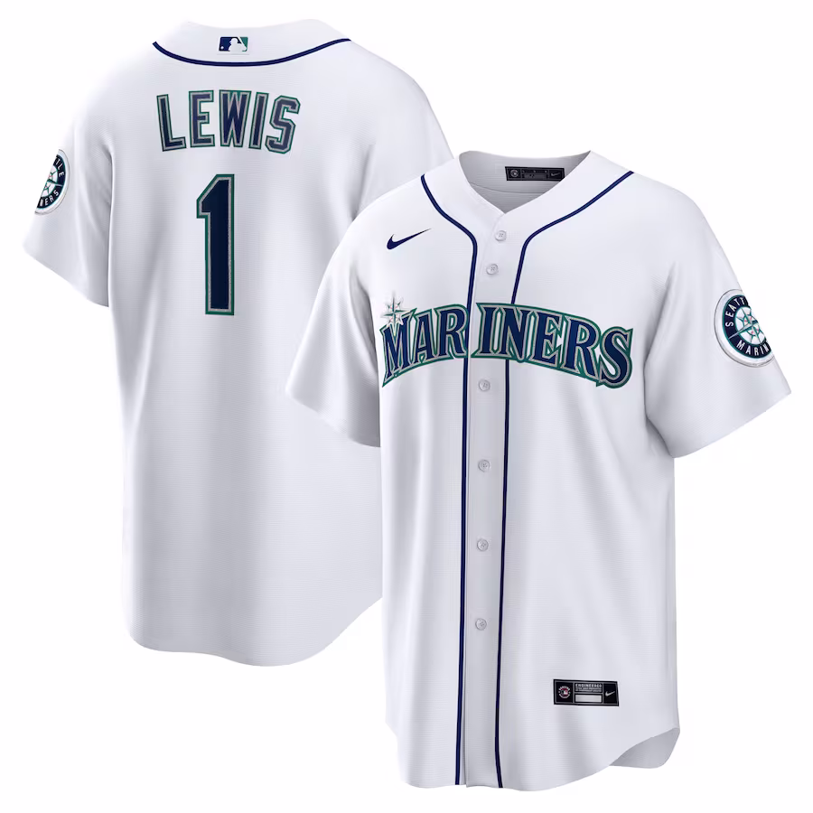 Men's Seattle Mariners Kyle Lewis Nike White Replica Player Name Jersey - Jersey