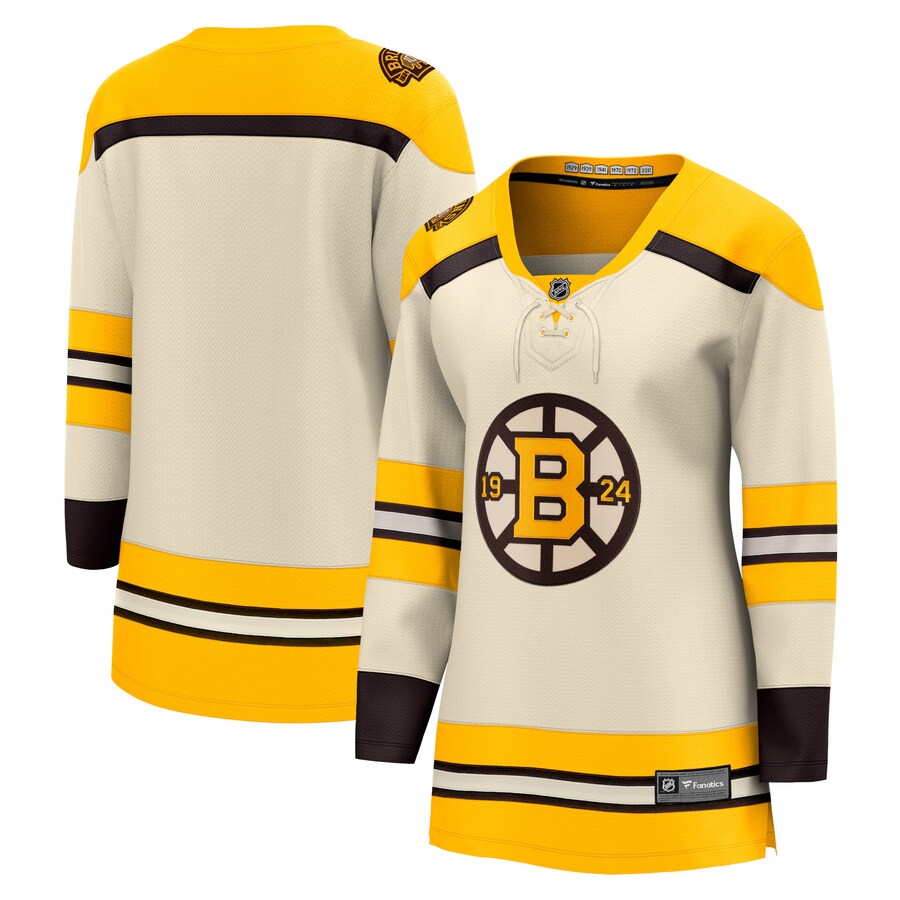 Women's Boston Bruins  Fanatics Branded Cream 100th Anniversary Premier Breakaway Jersey - Jersey
