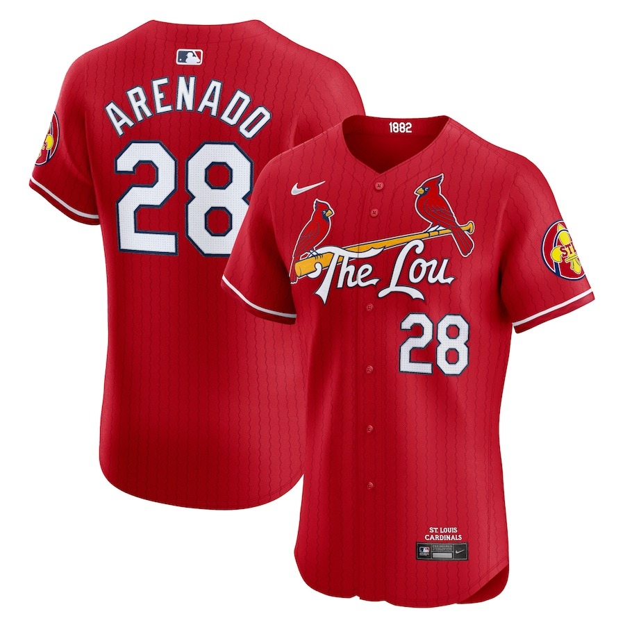 Men's St. Louis Cardinals Nolan Arenado Nike Red 2024 City Connect Elite Player Jersey - Jersey