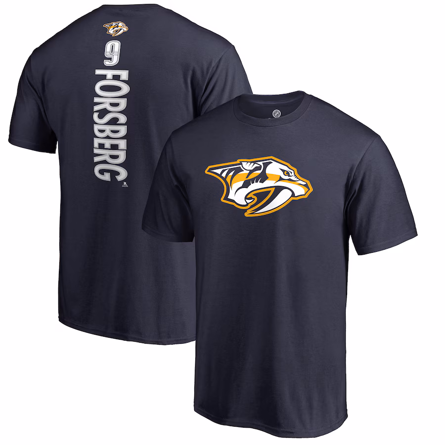 Men's Nashville Predators Filip Forsberg Navy Backer T-Shirt - Jersey