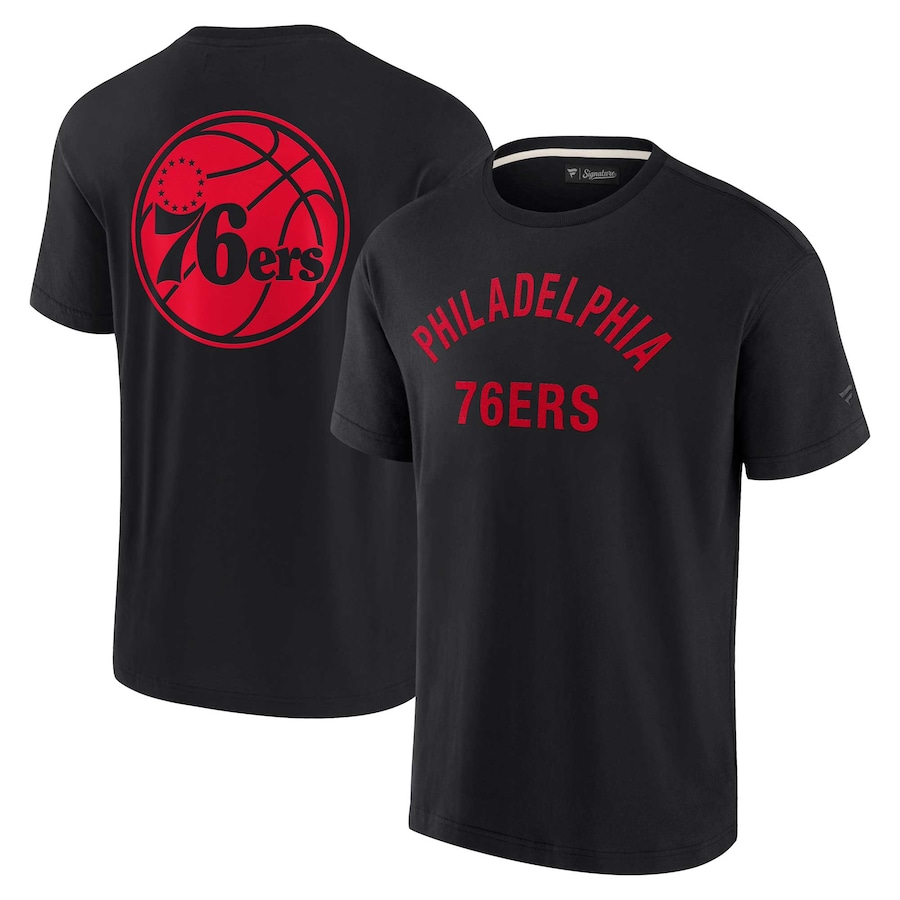 Unisex Philadelphia 76ers Fanatics Black Elements Super Soft Short Sleeve T-Shirt - Jersey