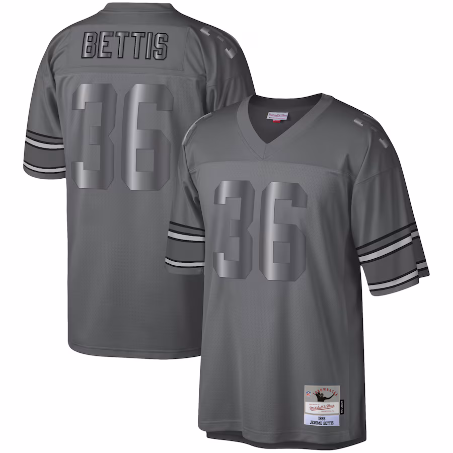 Men's Pittsburgh Steelers Jerome Bettis Mitchell & Ness Charcoal 1996 Retired Player Metal Legacy Jersey - Jersey