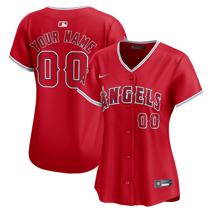 Women's Los Angeles Angels  Nike Red  Alternate Limited Custom Jersey - Jersey