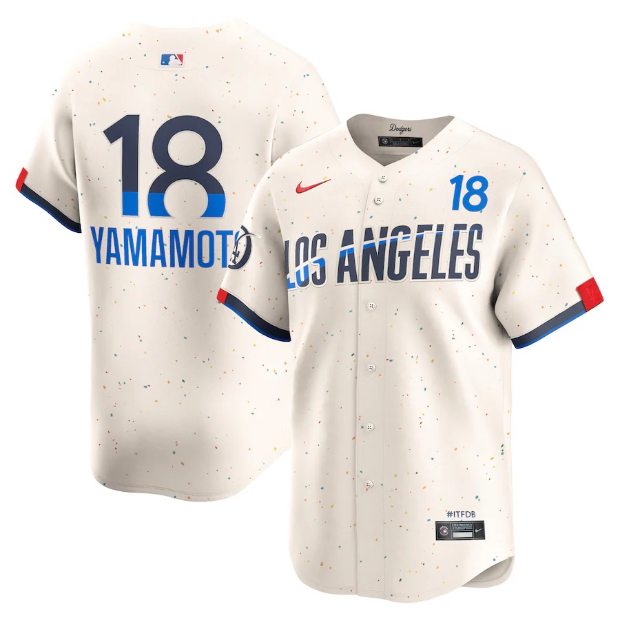 Men's Los Angeles Dodgers Yoshinobu Yamamoto Nike Cream 2024 City Connect Limited Player Jersey - Jersey